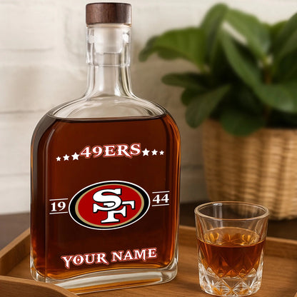 LIMITED EDITION - NEW CUSTOMIZED NFL11 SF49 SAN FRANCISCO 49ERS LUXURY WHISKEY BOTTLE 450ML