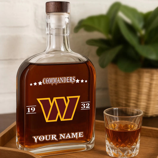 LIMITED EDITION - NEW CUSTOMIZED NFL12 WTC WASHINGTON COMMANDERS LUXURY WHISKEY BOTTLE 450ML