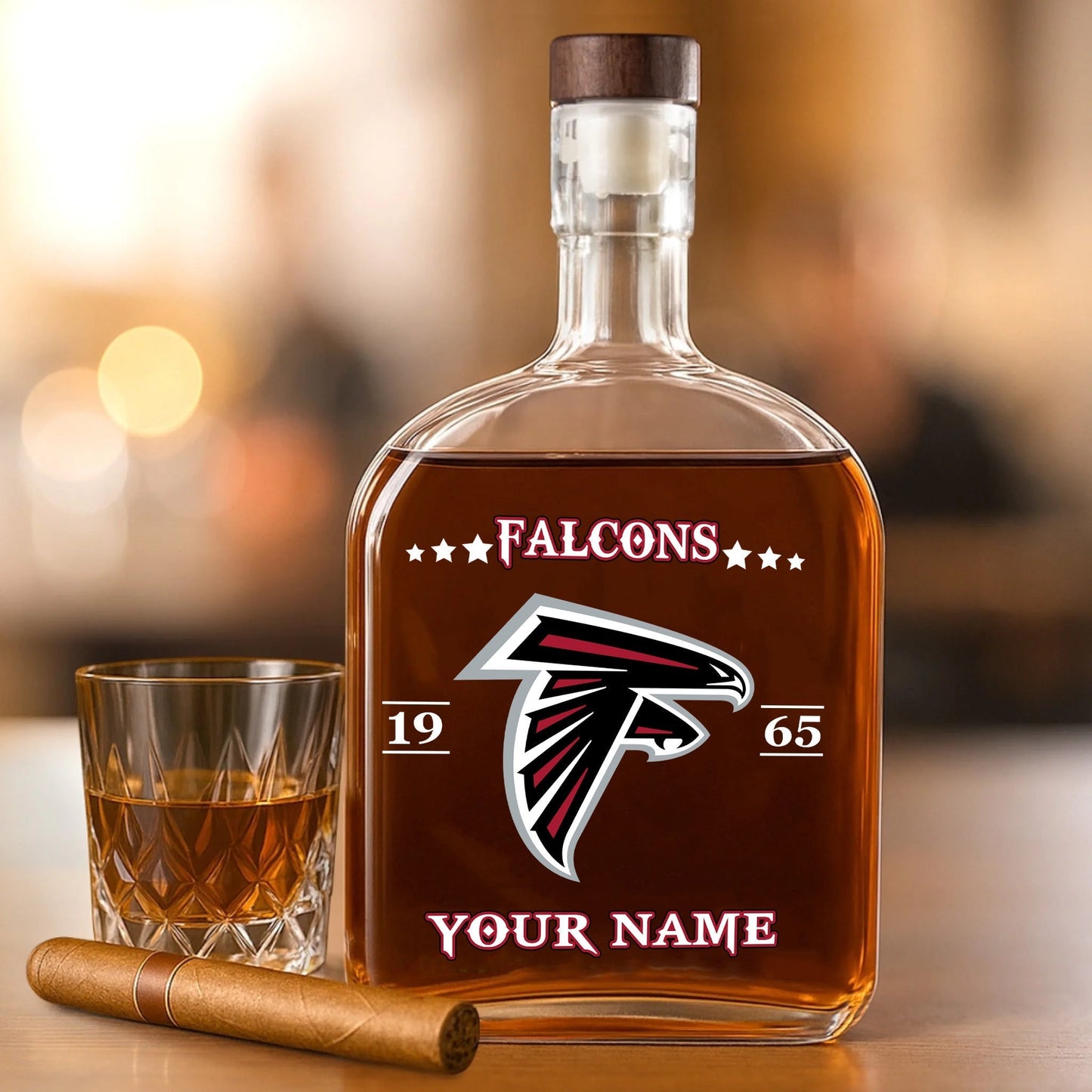 LIMITED EDITION - NEW CUSTOMIZED NFL18 ATF ATLANTA FALCONS LUXURY WHISKEY BOTTLE 450ML