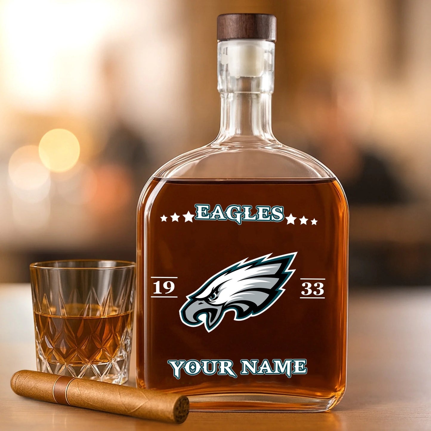 LIMITED EDITION - NEW CUSTOMIZED NFL02 PPE PHILADELPHIA EAGLES LUXURY WHISKEY BOTTLE 450ML