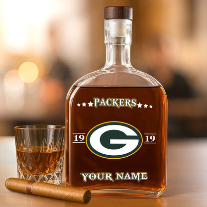LIMITED EDITION - NEW CUSTOMIZED NFL08 GBP GREEN BAY PACKERS LUXURY WHISKEY BOTTLE 450ML