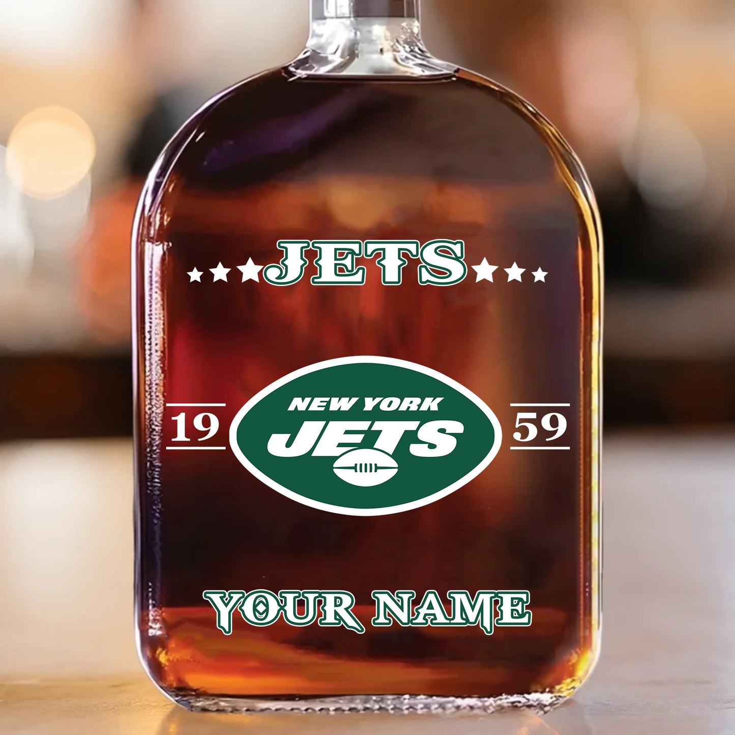 LIMITED EDITION - NEW CUSTOMIZED NFL25 NYJ NEW YORK JETS LUXURY WHISKEY BOTTLE 450ML