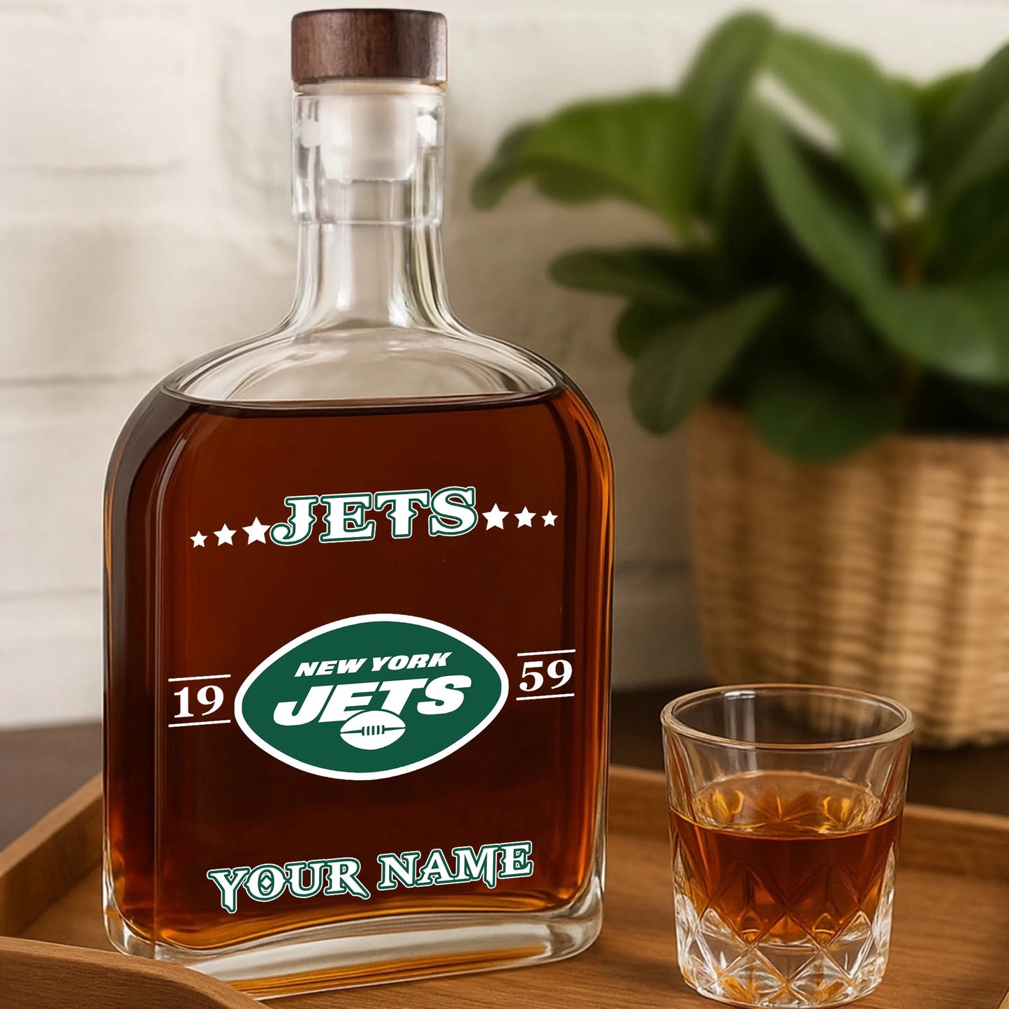 LIMITED EDITION - NEW CUSTOMIZED NFL25 NYJ NEW YORK JETS LUXURY WHISKEY BOTTLE 450ML