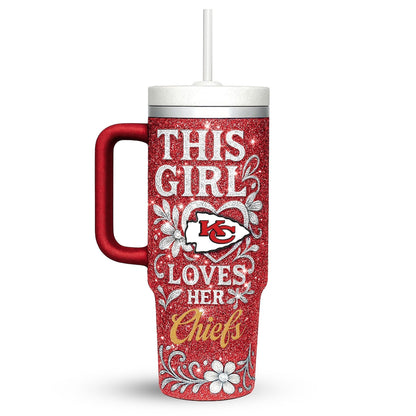 LIMITED EDITION - NEW CUSTOMIZED NFL01 KCC KANSAS CITY CHIEFS 40 OZ TUMBLER