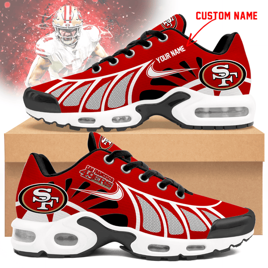 LIMITED EDITION - NEW CUSTOMIZED NFL11 SF49 SAN FRANCISCO 49ERS UNISEX AIR MAX PLUS SNEAKERS