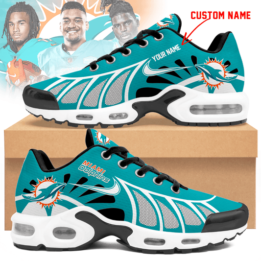 LIMITED EDITION - NEW CUSTOMIZED NFL19 MDP MIAMI DOLPHINS UNISEX AIR MAX PLUS SNEAKERS