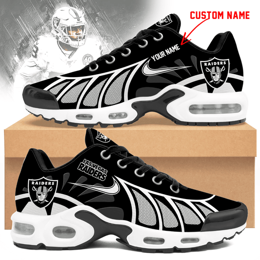 LIMITED EDITION - NEW CUSTOMIZED NFL07 LVR LAS VEGAS RAIDERS UNISEX AIR MAX PLUS SNEAKERS