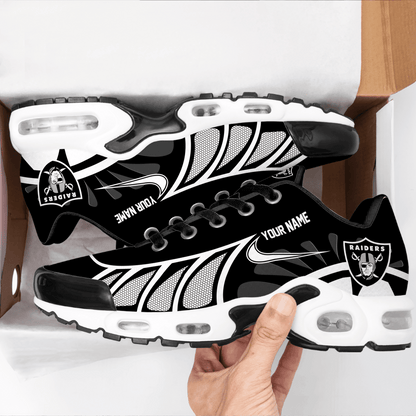 LIMITED EDITION - NEW CUSTOMIZED NFL07 LVR LAS VEGAS RAIDERS UNISEX AIR MAX PLUS SNEAKERS