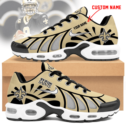 LIMITED EDITION - NEW CUSTOMIZED NFL24 NOS NEW ORLEANS SAINTS UNISEX AIR MAX PLUS SNEAKERS
