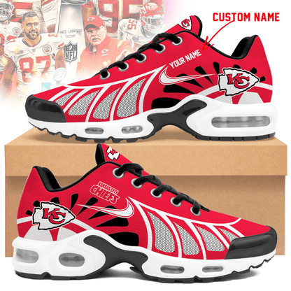 LIMITED EDITION - NEW CUSTOMIZED NFL01 KCC KANSAS CITY CHIEFS UNISEX AIR MAX PLUS SNEAKERS