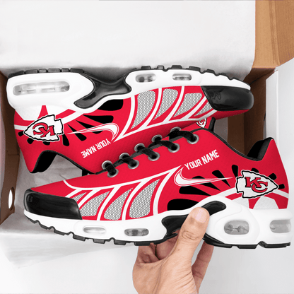 LIMITED EDITION - NEW CUSTOMIZED NFL01 KCC KANSAS CITY CHIEFS UNISEX AIR MAX PLUS SNEAKERS