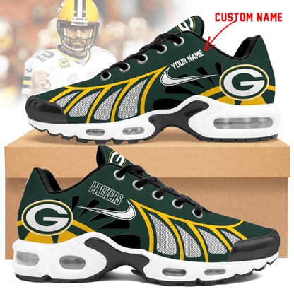 LIMITED EDITION - NEW CUSTOMIZED NFL08 GBP GREEN BAY PACKERS UNISEX AIR MAX PLUS SNEAKERS