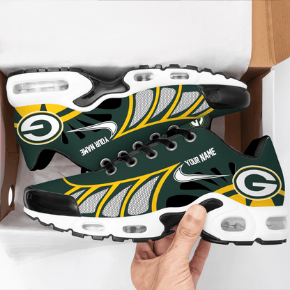LIMITED EDITION - NEW CUSTOMIZED NFL08 GBP GREEN BAY PACKERS UNISEX AIR MAX PLUS SNEAKERS