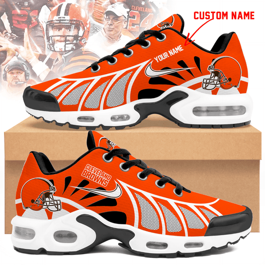 LIMITED EDITION - NEW CUSTOMIZED NFL29 CLB CLEVELAND BROWNS UNISEX AIR MAX PLUS SNEAKERS