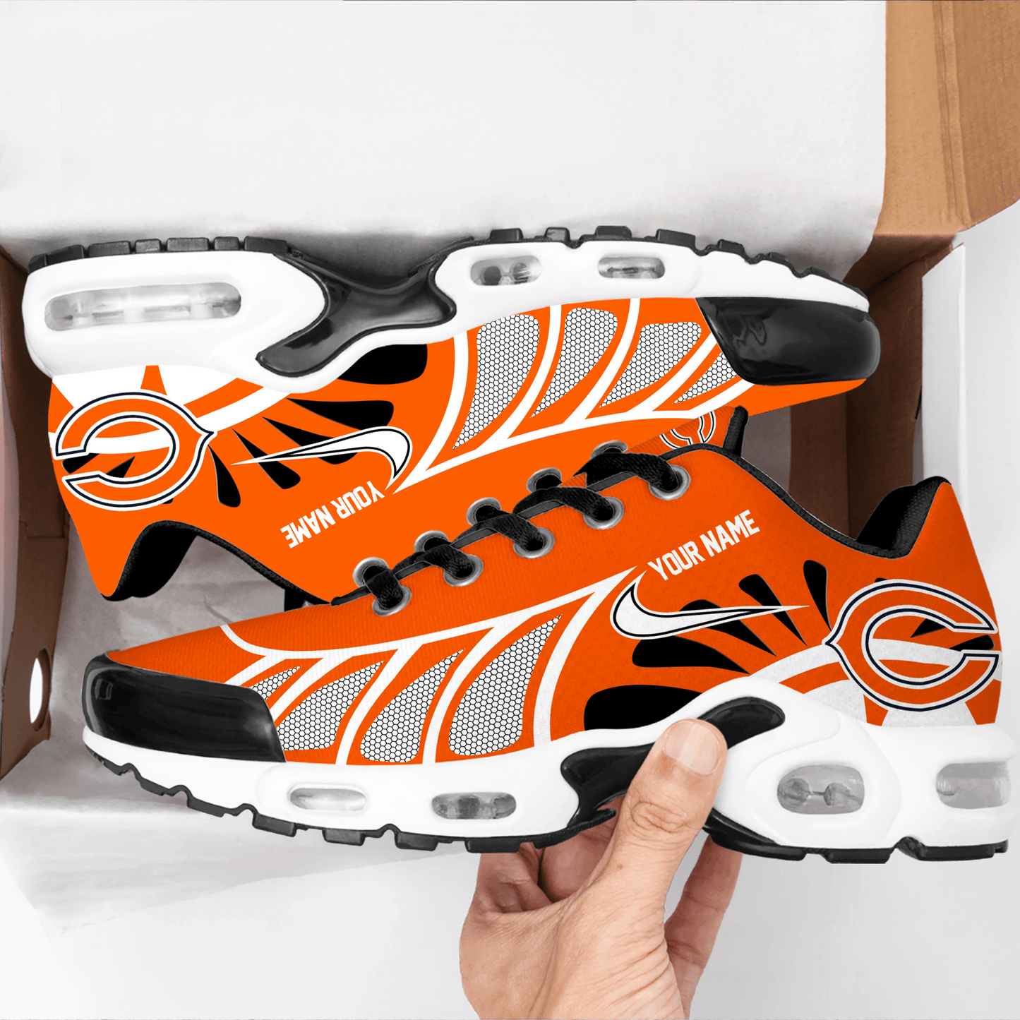LIMITED EDITION - NEW CUSTOMIZED NFL26 CCB CHICAGO BEARS UNISEX AIR MAX PLUS SNEAKERS