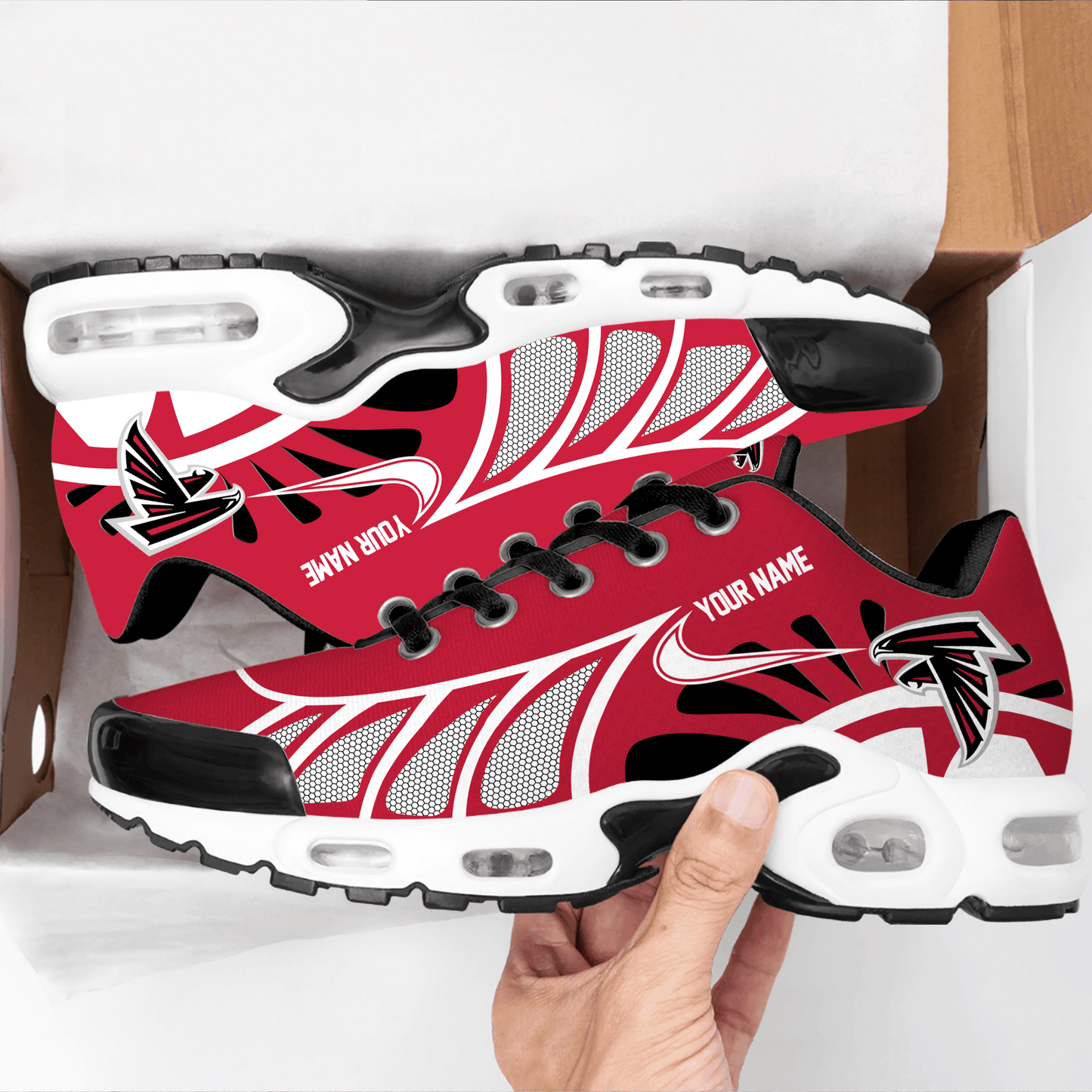 LIMITED EDITION - NEW CUSTOMIZED NFL18 ATF ATLANTA FALCONS UNISEX AIR MAX PLUS SNEAKERS