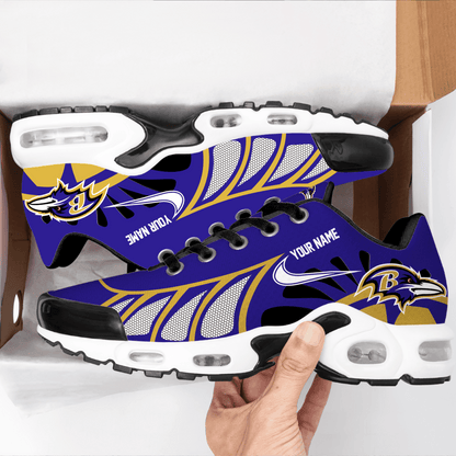 LIMITED EDITION - NEW CUSTOMIZED NFL28 BTR BALTIMORE RAVENS UNISEX AIR MAX PLUS SNEAKERS