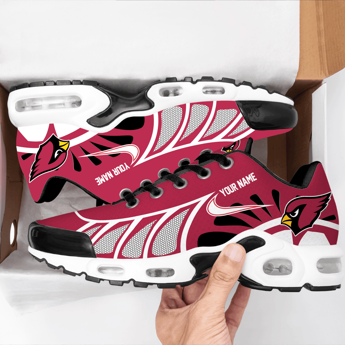 LIMITED EDITION - NEW CUSTOMIZED NFL20 ARC ARIZONA CARDINALS UNISEX AIR MAX PLUS SNEAKERS