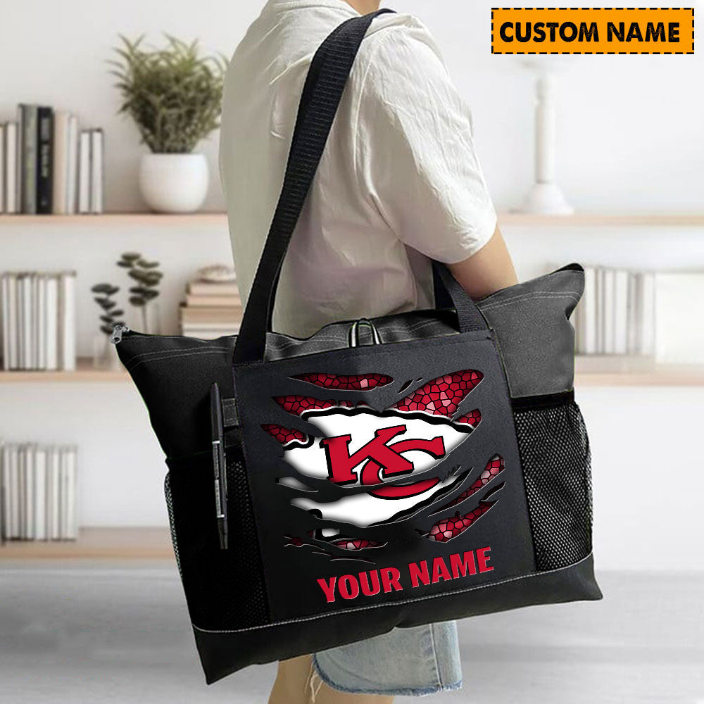 LIMITED EDITION - NEW CUSTOMIZED NFL01 KCC KANSAS CITY CHIEFS WATERPROOF TOTE BAG