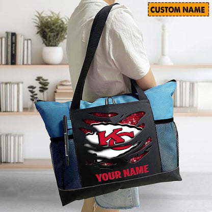 LIMITED EDITION - NEW CUSTOMIZED NFL01 KCC KANSAS CITY CHIEFS WATERPROOF TOTE BAG