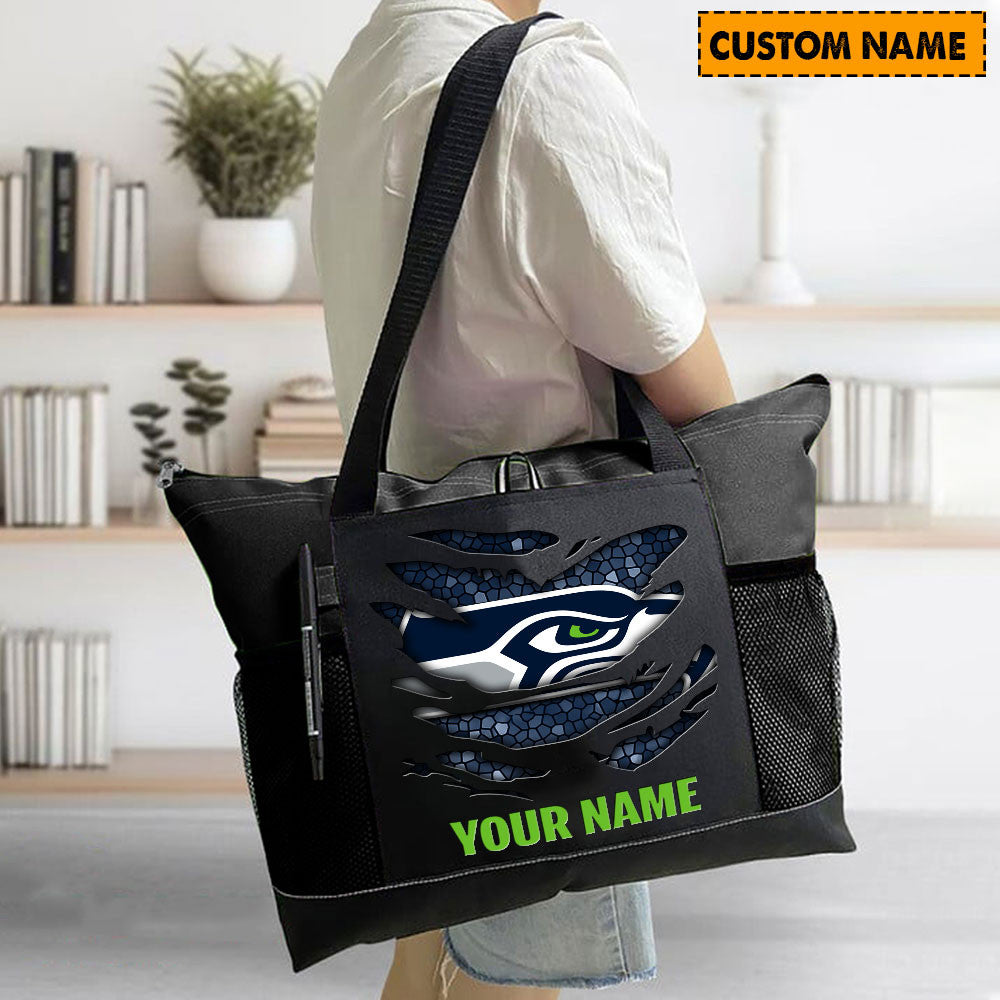 LIMITED EDITION - NEW CUSTOMIZED NFL06 SSH SEATTLE SEAHAWKS WATERPROOF TOTE BAG
