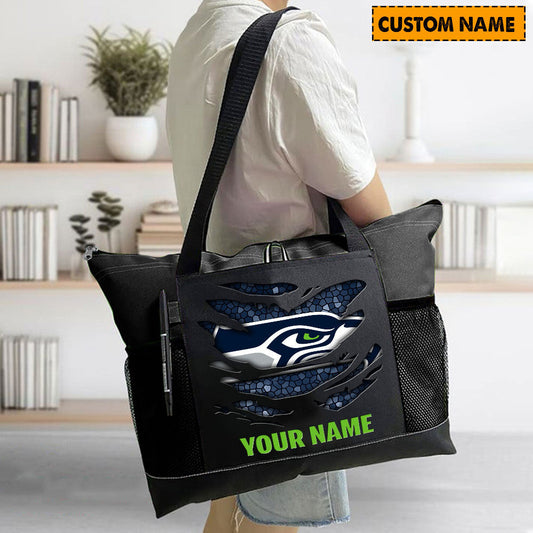 LIMITED EDITION - NEW CUSTOMIZED NFL06 SSH SEATTLE SEAHAWKS WATERPROOF TOTE BAG