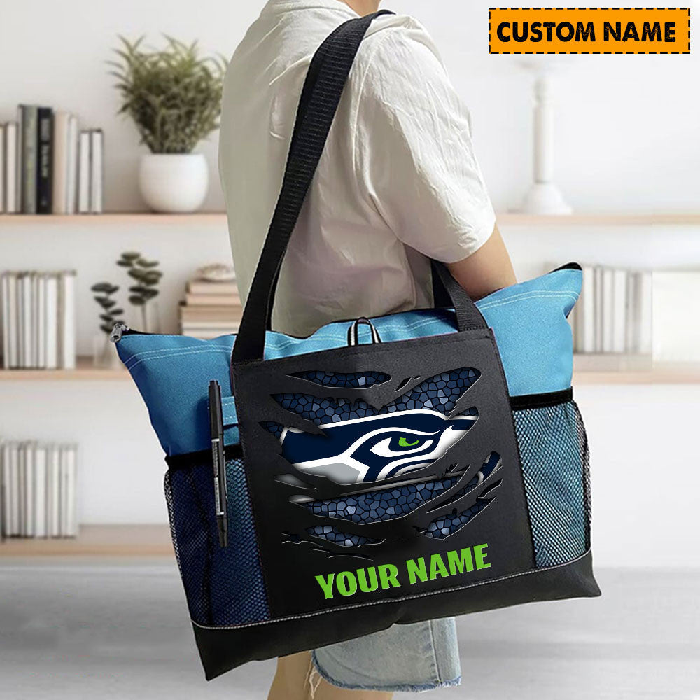 LIMITED EDITION - NEW CUSTOMIZED NFL06 SSH SEATTLE SEAHAWKS WATERPROOF TOTE BAG