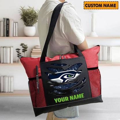 LIMITED EDITION - NEW CUSTOMIZED NFL06 SSH SEATTLE SEAHAWKS WATERPROOF TOTE BAG