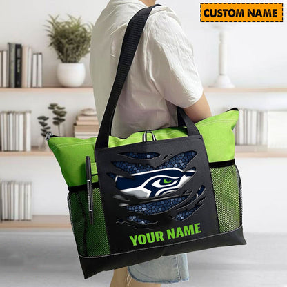 LIMITED EDITION - NEW CUSTOMIZED NFL06 SSH SEATTLE SEAHAWKS WATERPROOF TOTE BAG