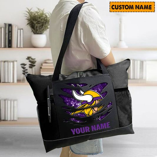 LIMITED EDITION - NEW CUSTOMIZED NFL05 MVK MINNESOTA VIKINGS WATERPROOF TOTE BAG