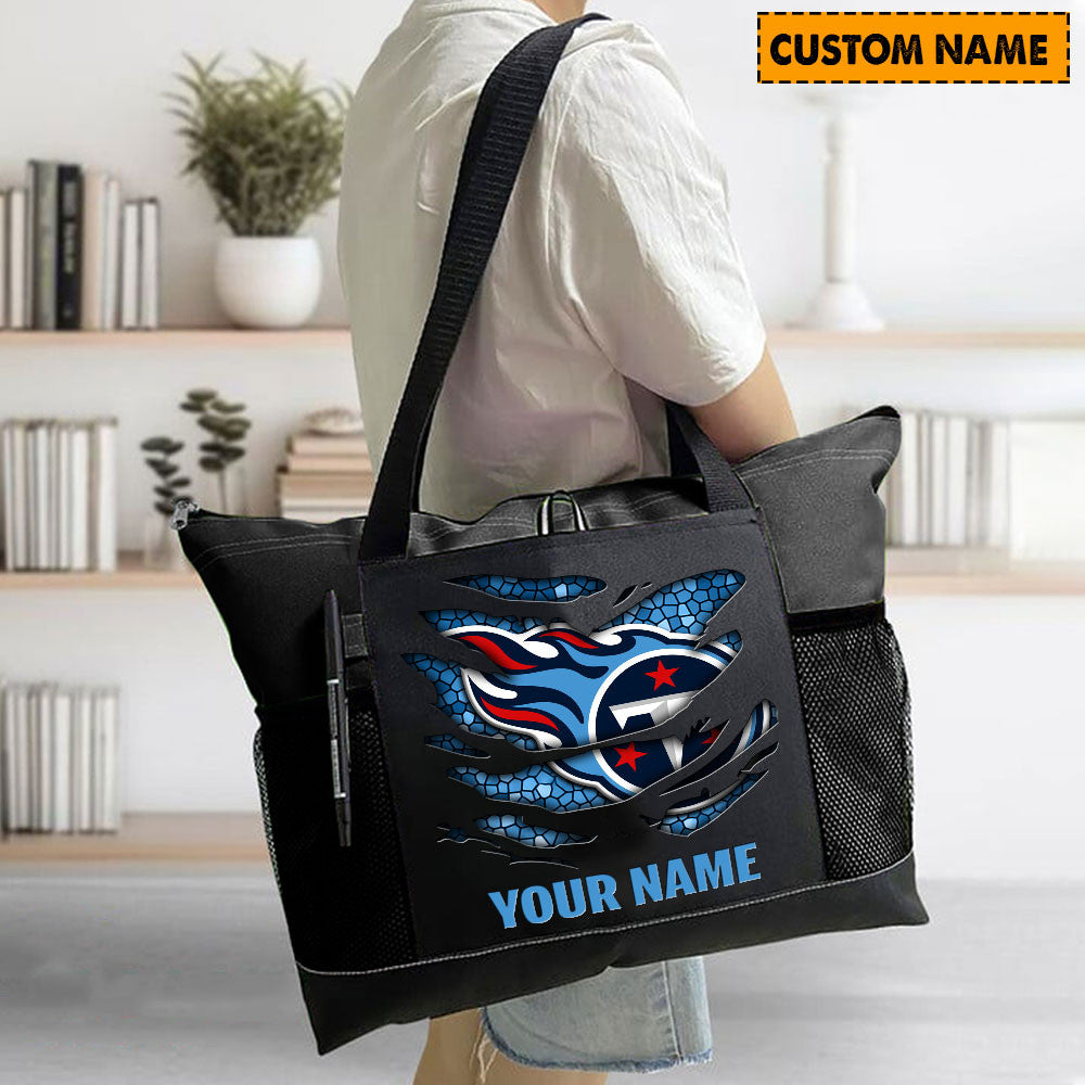 LIMITED EDITION - NEW CUSTOMIZED NFL31 TST TENNESSEE TITANS WATERPROOF TOTE BAG
