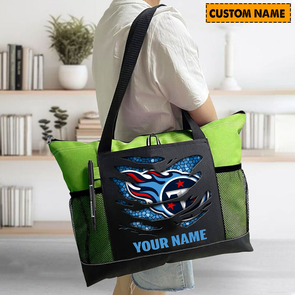 LIMITED EDITION - NEW CUSTOMIZED NFL31 TST TENNESSEE TITANS WATERPROOF TOTE BAG