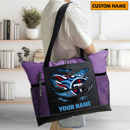 LIMITED EDITION - NEW CUSTOMIZED NFL31 TST TENNESSEE TITANS WATERPROOF TOTE BAG