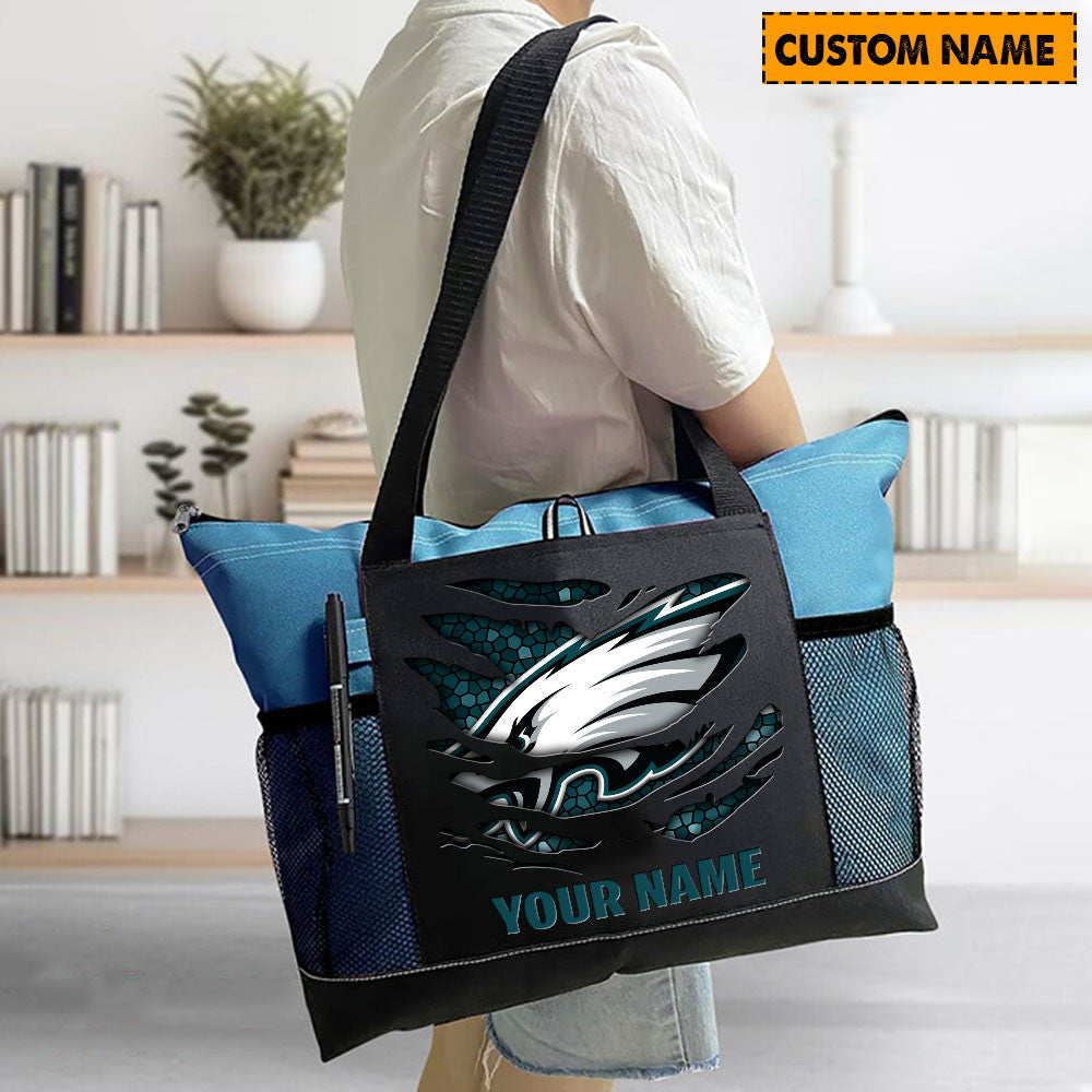 LIMITED EDITION - NEW CUSTOMIZED NFL02 PPE PHILADELPHIA EAGLES WATERPROOF TOTE BAG