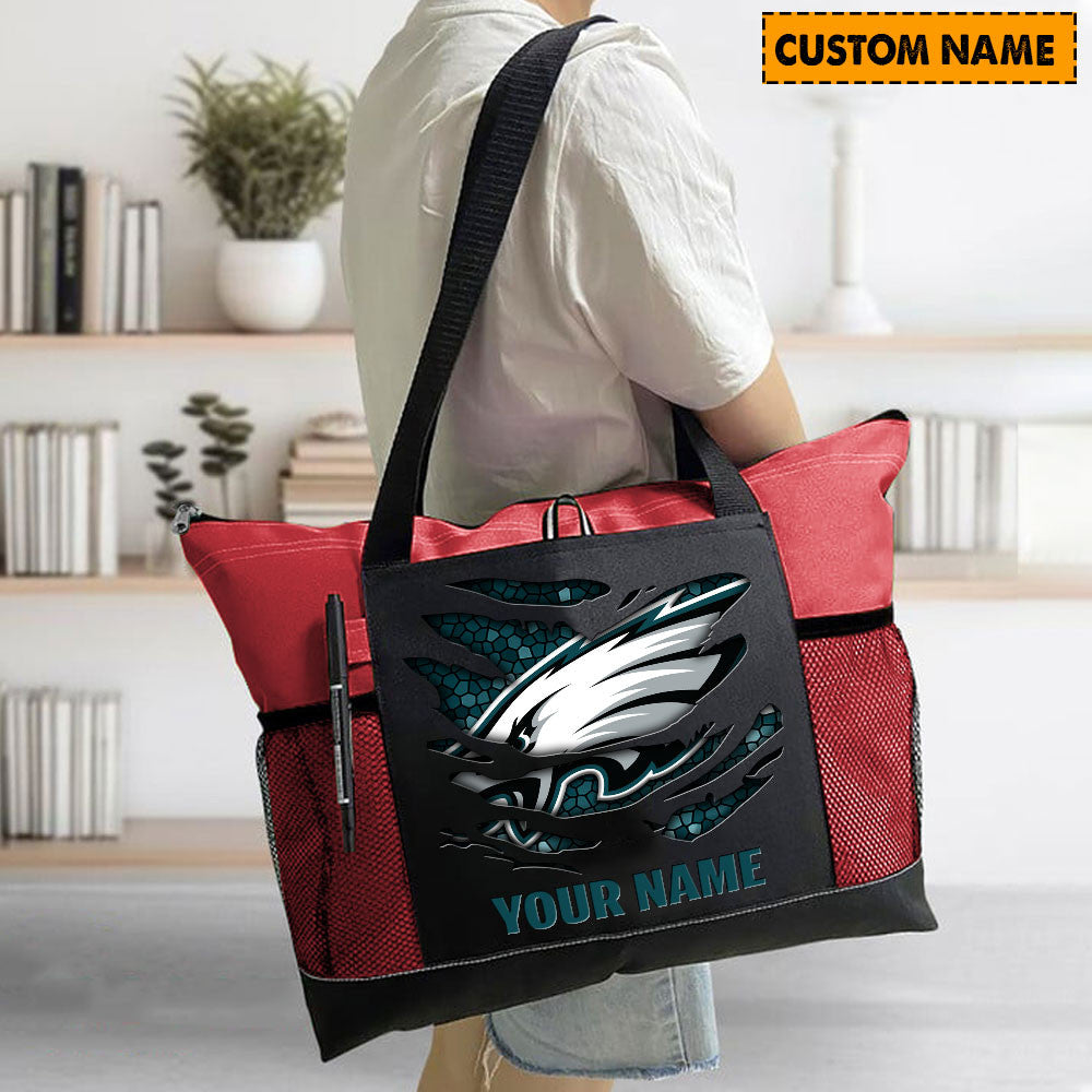 LIMITED EDITION - NEW CUSTOMIZED NFL02 PPE PHILADELPHIA EAGLES WATERPROOF TOTE BAG