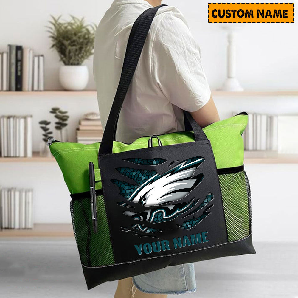 LIMITED EDITION - NEW CUSTOMIZED NFL02 PPE PHILADELPHIA EAGLES WATERPROOF TOTE BAG