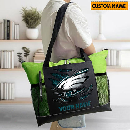 LIMITED EDITION - NEW CUSTOMIZED NFL02 PPE PHILADELPHIA EAGLES WATERPROOF TOTE BAG