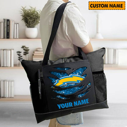 LIMITED EDITION - NEW CUSTOMIZED NFL09 LAC LOS ANGELES CHARGERS WATERPROOF TOTE BAG
