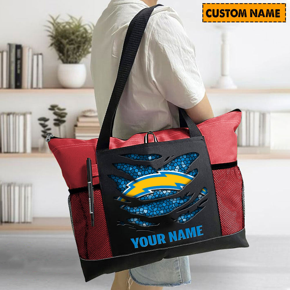 LIMITED EDITION - NEW CUSTOMIZED NFL09 LAC LOS ANGELES CHARGERS WATERPROOF TOTE BAG
