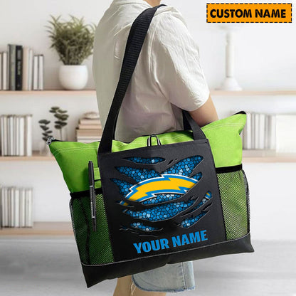 LIMITED EDITION - NEW CUSTOMIZED NFL09 LAC LOS ANGELES CHARGERS WATERPROOF TOTE BAG