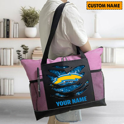 LIMITED EDITION - NEW CUSTOMIZED NFL09 LAC LOS ANGELES CHARGERS WATERPROOF TOTE BAG