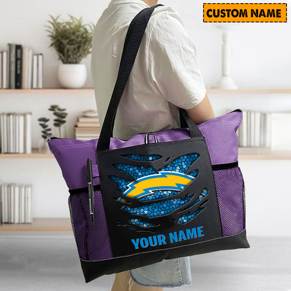 LIMITED EDITION - NEW CUSTOMIZED NFL09 LAC LOS ANGELES CHARGERS WATERPROOF TOTE BAG
