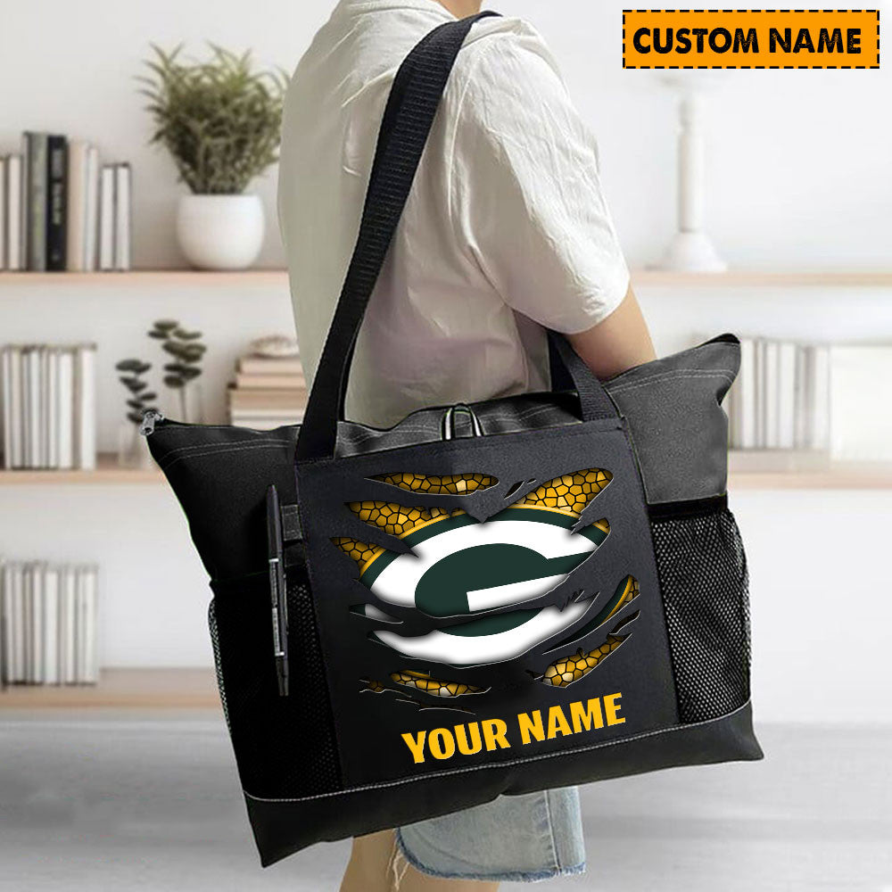 LIMITED EDITION - NEW CUSTOMIZED NFL08 GBP GREEN BAY PACKERS WATERPROOF TOTE BAG