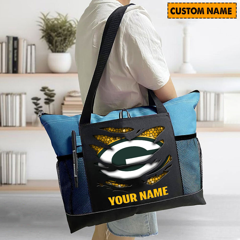 LIMITED EDITION - NEW CUSTOMIZED NFL08 GBP GREEN BAY PACKERS WATERPROOF TOTE BAG