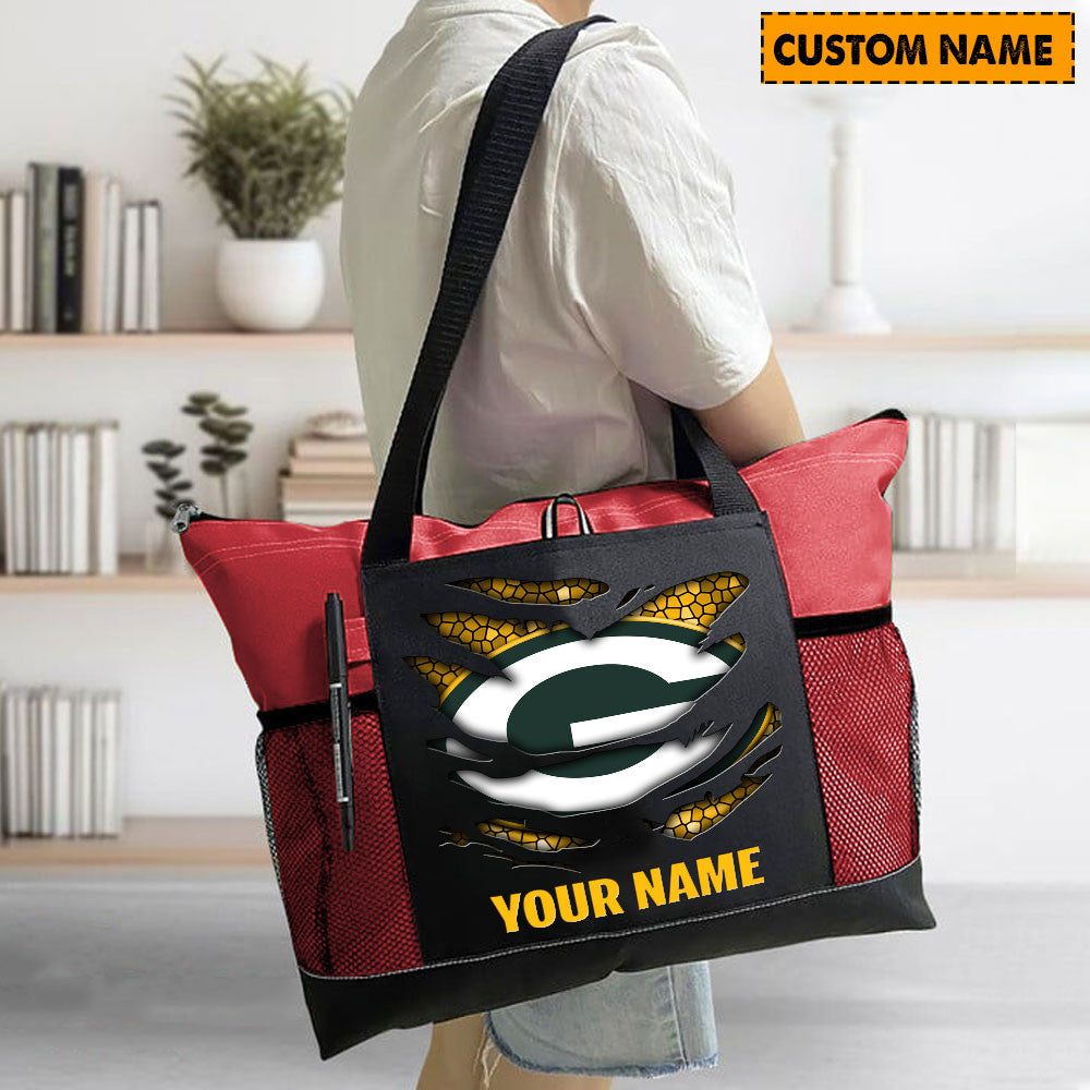 LIMITED EDITION - NEW CUSTOMIZED NFL08 GBP GREEN BAY PACKERS WATERPROOF TOTE BAG