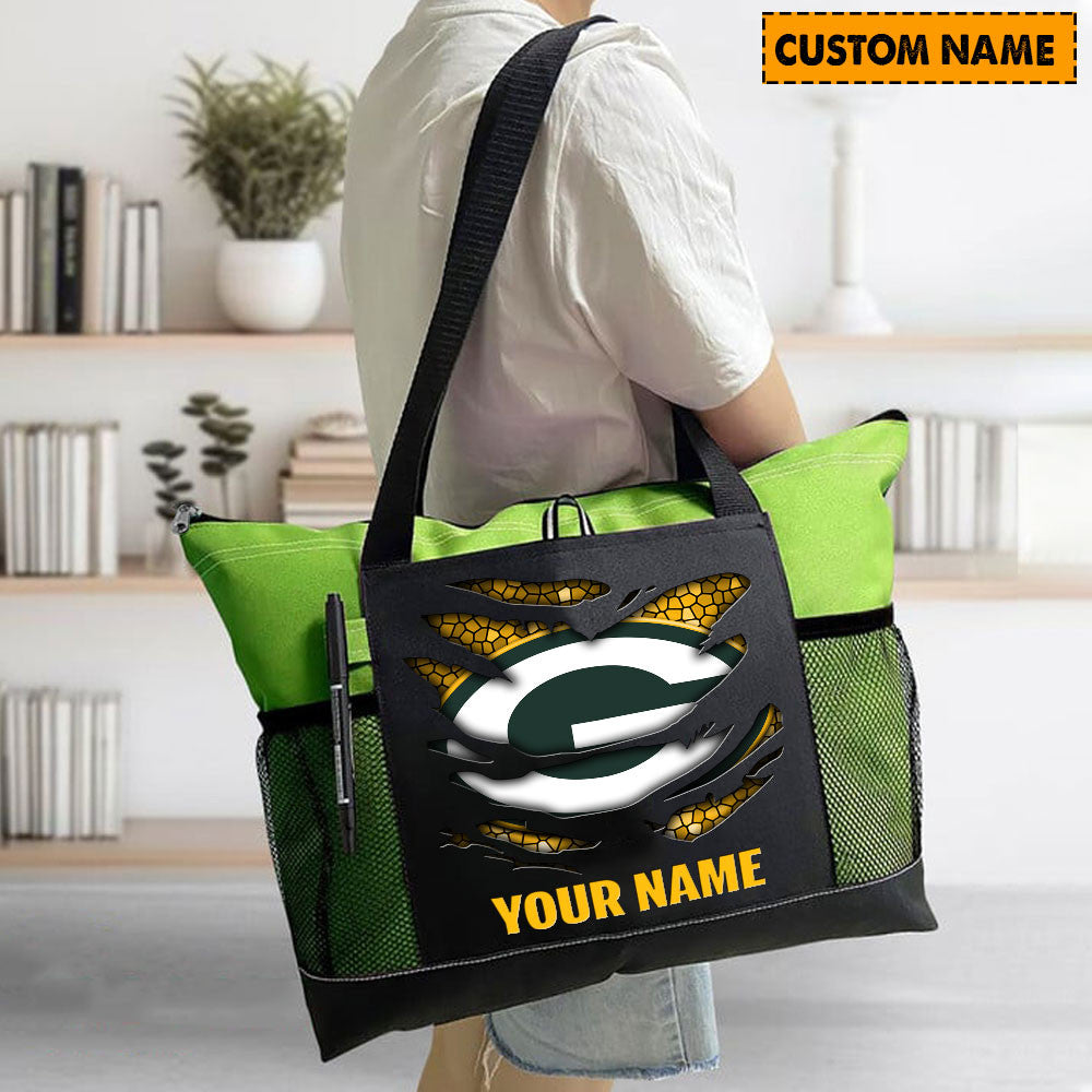 LIMITED EDITION - NEW CUSTOMIZED NFL08 GBP GREEN BAY PACKERS WATERPROOF TOTE BAG