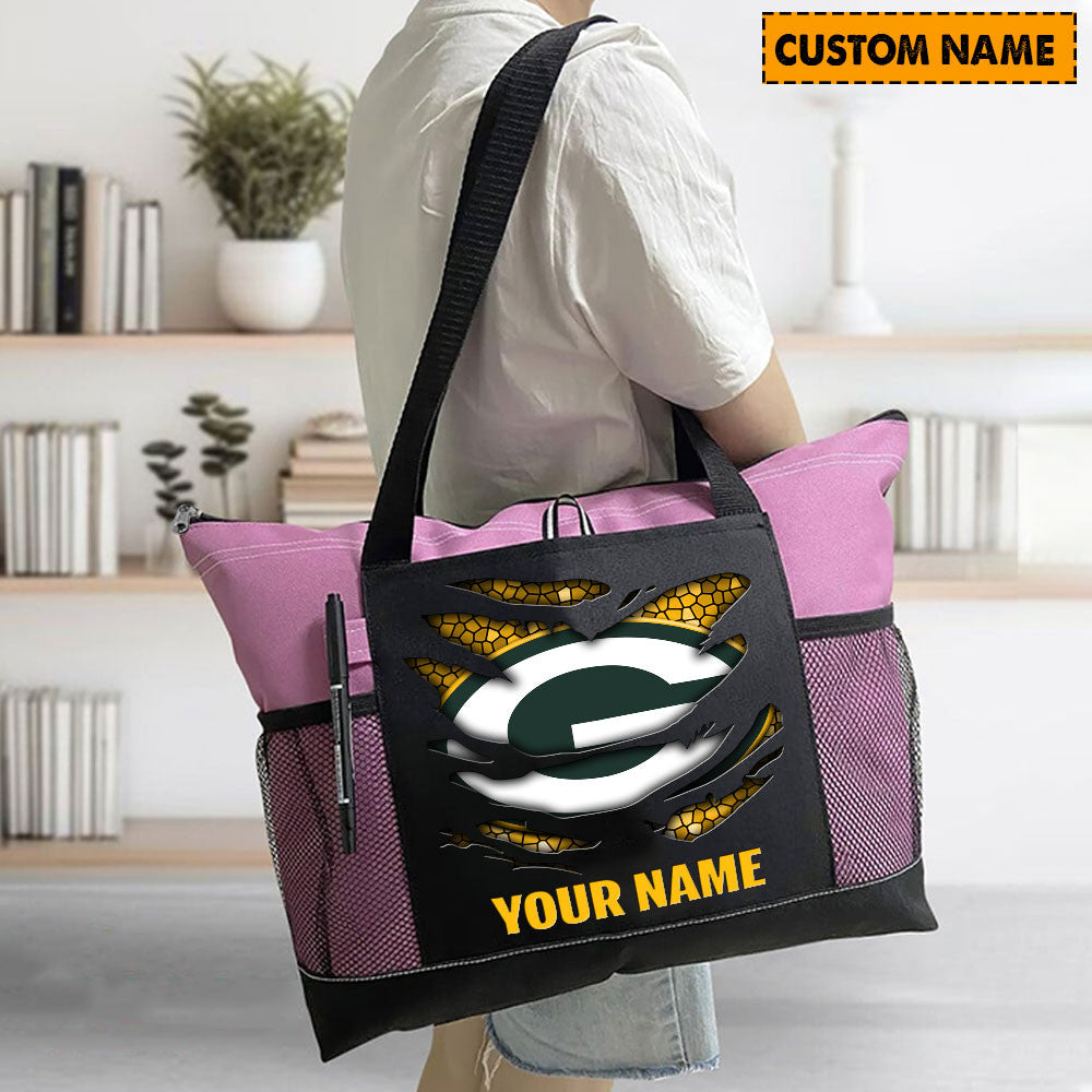 LIMITED EDITION - NEW CUSTOMIZED NFL08 GBP GREEN BAY PACKERS WATERPROOF TOTE BAG