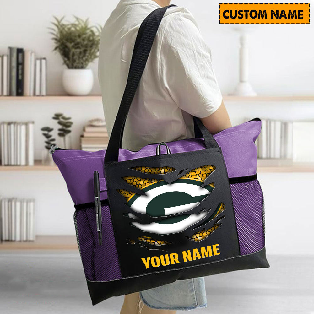 LIMITED EDITION - NEW CUSTOMIZED NFL08 GBP GREEN BAY PACKERS WATERPROOF TOTE BAG