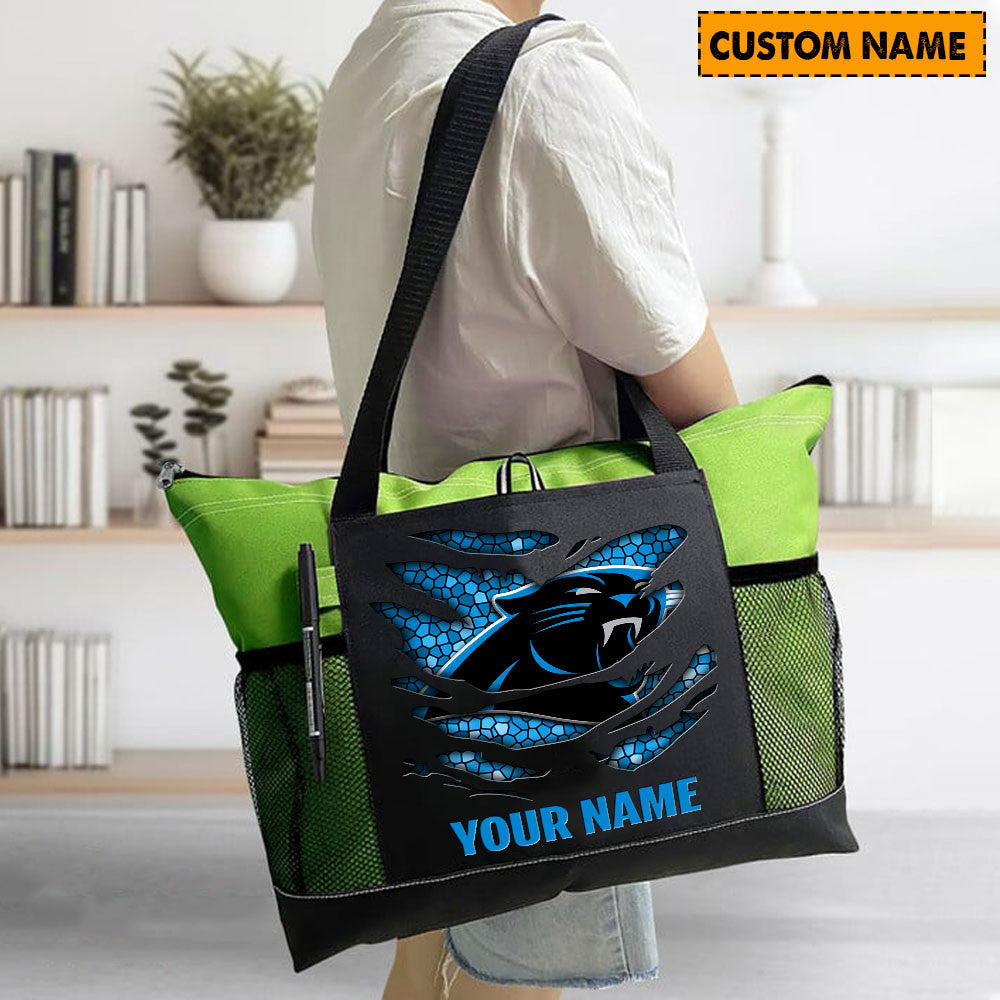 LIMITED EDITION - NEW CUSTOMIZED NFL23 CLP CAROLINA PANTHERS WATERPROOF TOTE BAG