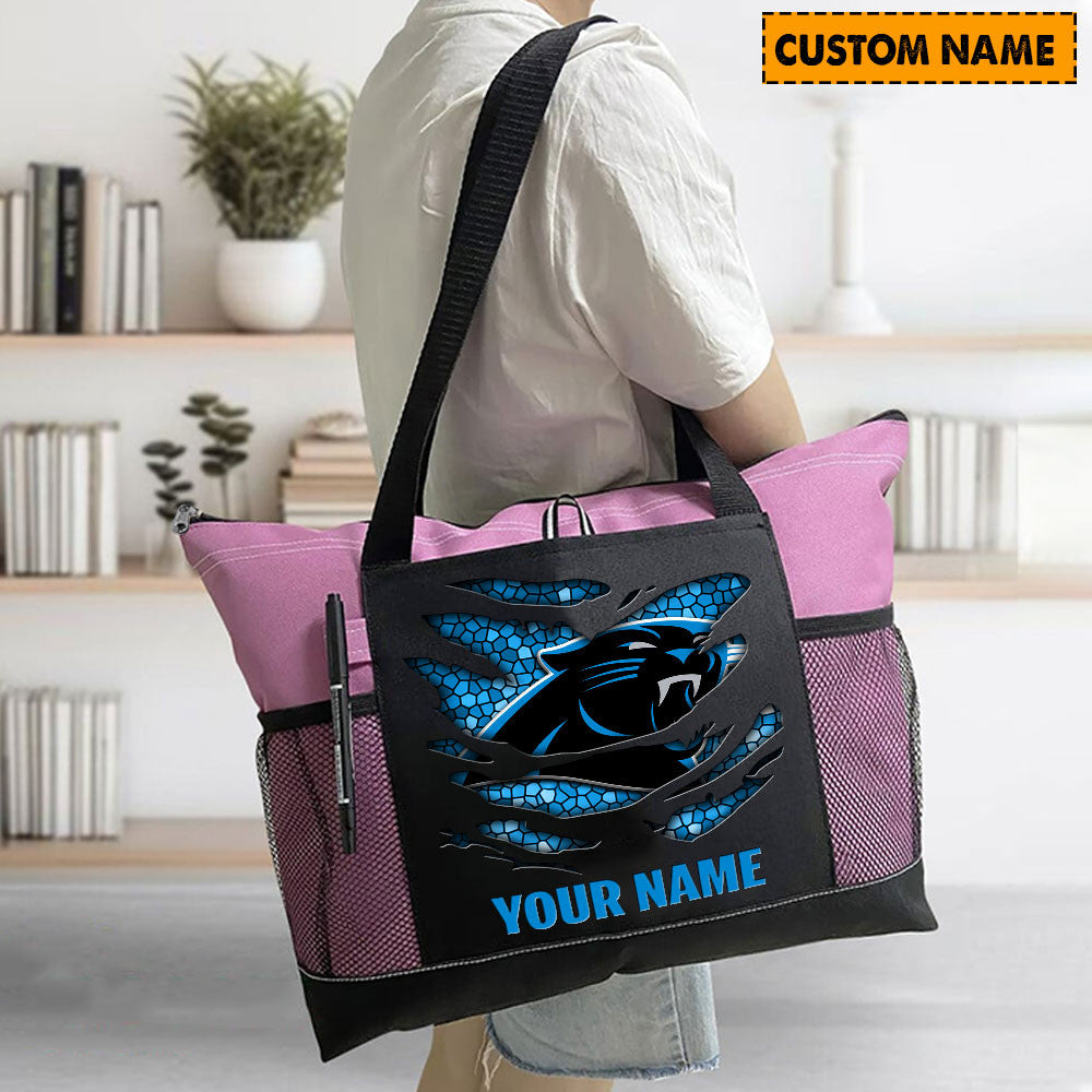 LIMITED EDITION - NEW CUSTOMIZED NFL23 CLP CAROLINA PANTHERS WATERPROOF TOTE BAG